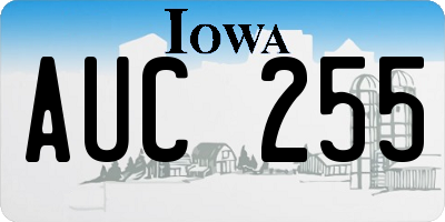 IA license plate AUC255