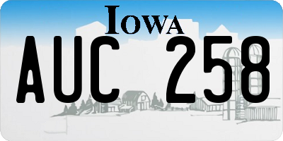 IA license plate AUC258