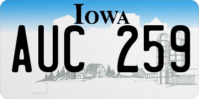 IA license plate AUC259