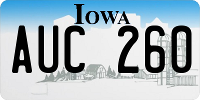 IA license plate AUC260