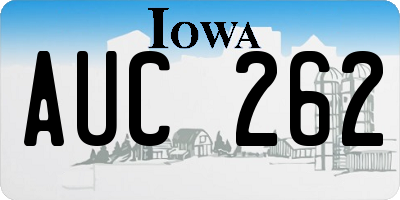 IA license plate AUC262
