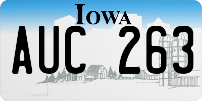 IA license plate AUC263