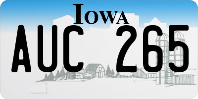 IA license plate AUC265