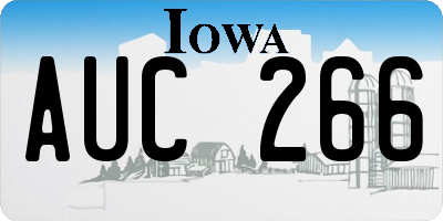 IA license plate AUC266