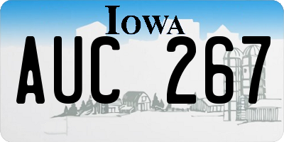 IA license plate AUC267