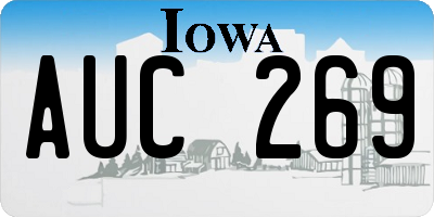 IA license plate AUC269