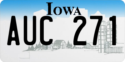 IA license plate AUC271