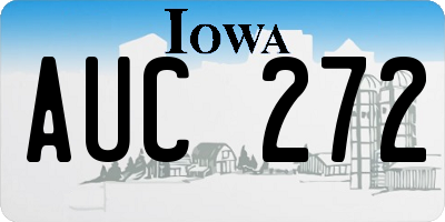 IA license plate AUC272
