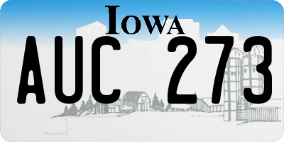 IA license plate AUC273