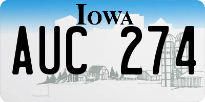 IA license plate AUC274