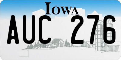 IA license plate AUC276