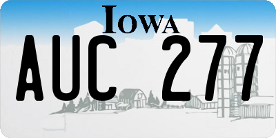 IA license plate AUC277