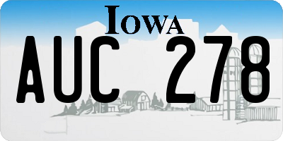 IA license plate AUC278
