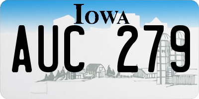 IA license plate AUC279