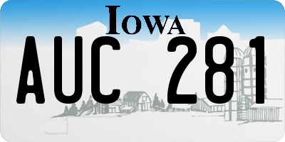 IA license plate AUC281
