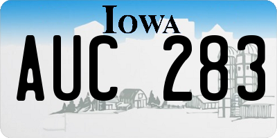IA license plate AUC283
