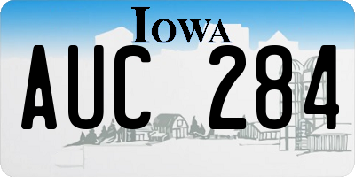IA license plate AUC284