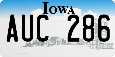 IA license plate AUC286