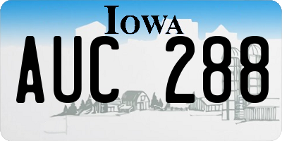 IA license plate AUC288