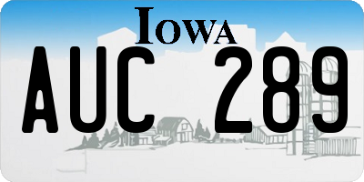 IA license plate AUC289