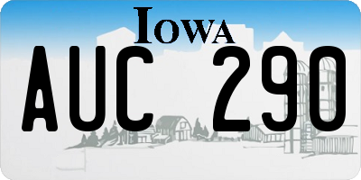 IA license plate AUC290