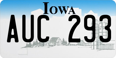 IA license plate AUC293