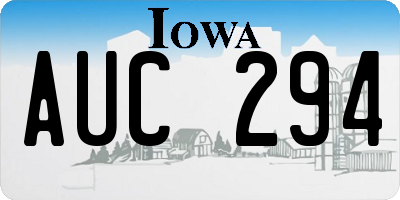 IA license plate AUC294