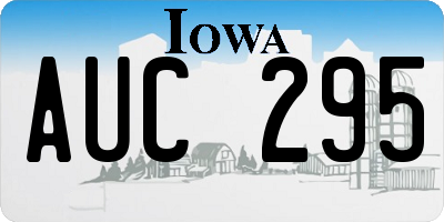IA license plate AUC295