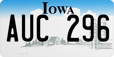IA license plate AUC296