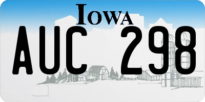 IA license plate AUC298