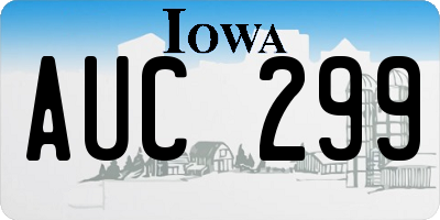 IA license plate AUC299