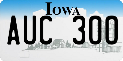 IA license plate AUC300