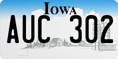 IA license plate AUC302