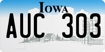 IA license plate AUC303