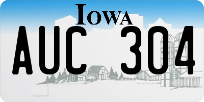 IA license plate AUC304