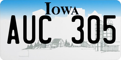 IA license plate AUC305