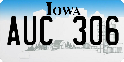 IA license plate AUC306