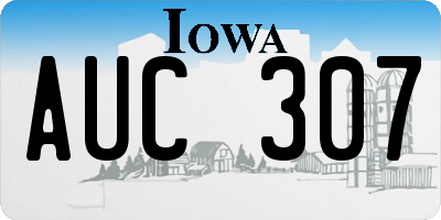 IA license plate AUC307