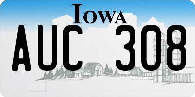 IA license plate AUC308