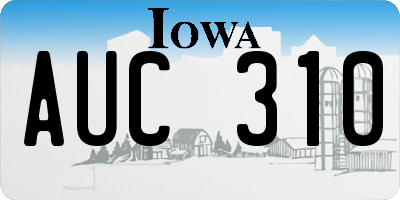 IA license plate AUC310