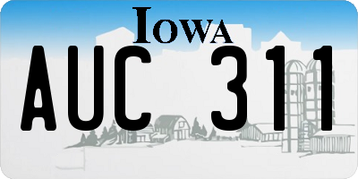 IA license plate AUC311