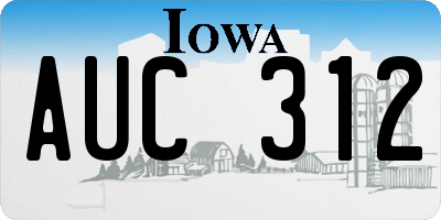 IA license plate AUC312