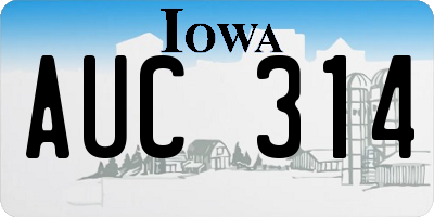 IA license plate AUC314