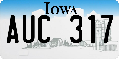 IA license plate AUC317