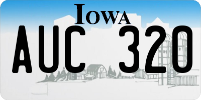 IA license plate AUC320