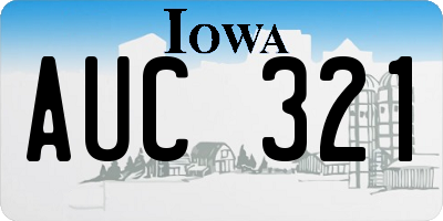 IA license plate AUC321