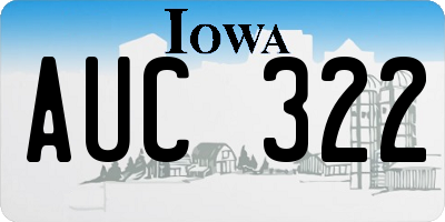 IA license plate AUC322