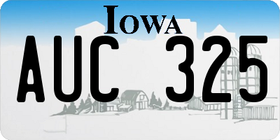IA license plate AUC325