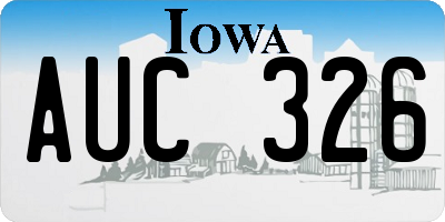 IA license plate AUC326