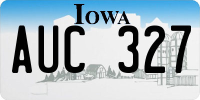 IA license plate AUC327
